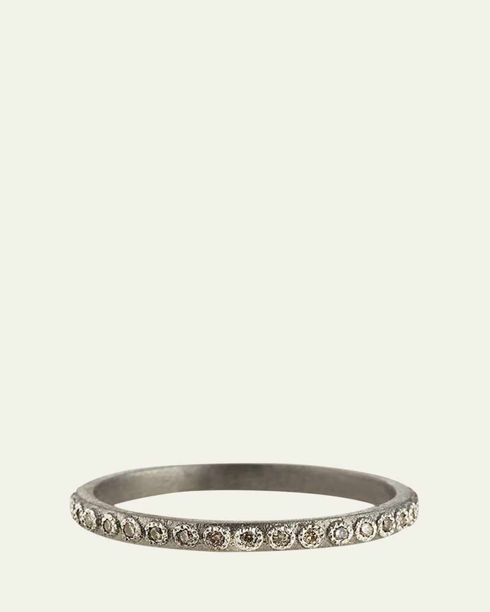 New World Silver Stackable Ring with Champagne Diamonds